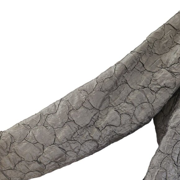 Chicos Earlene Textured Gray Silver Textured Jacket Blazer Open Lined Size 1 M - Picture 4 of 7